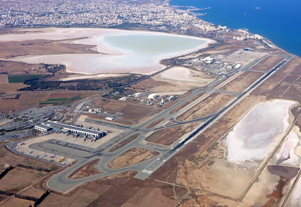 Larnaca Airport view from Sky