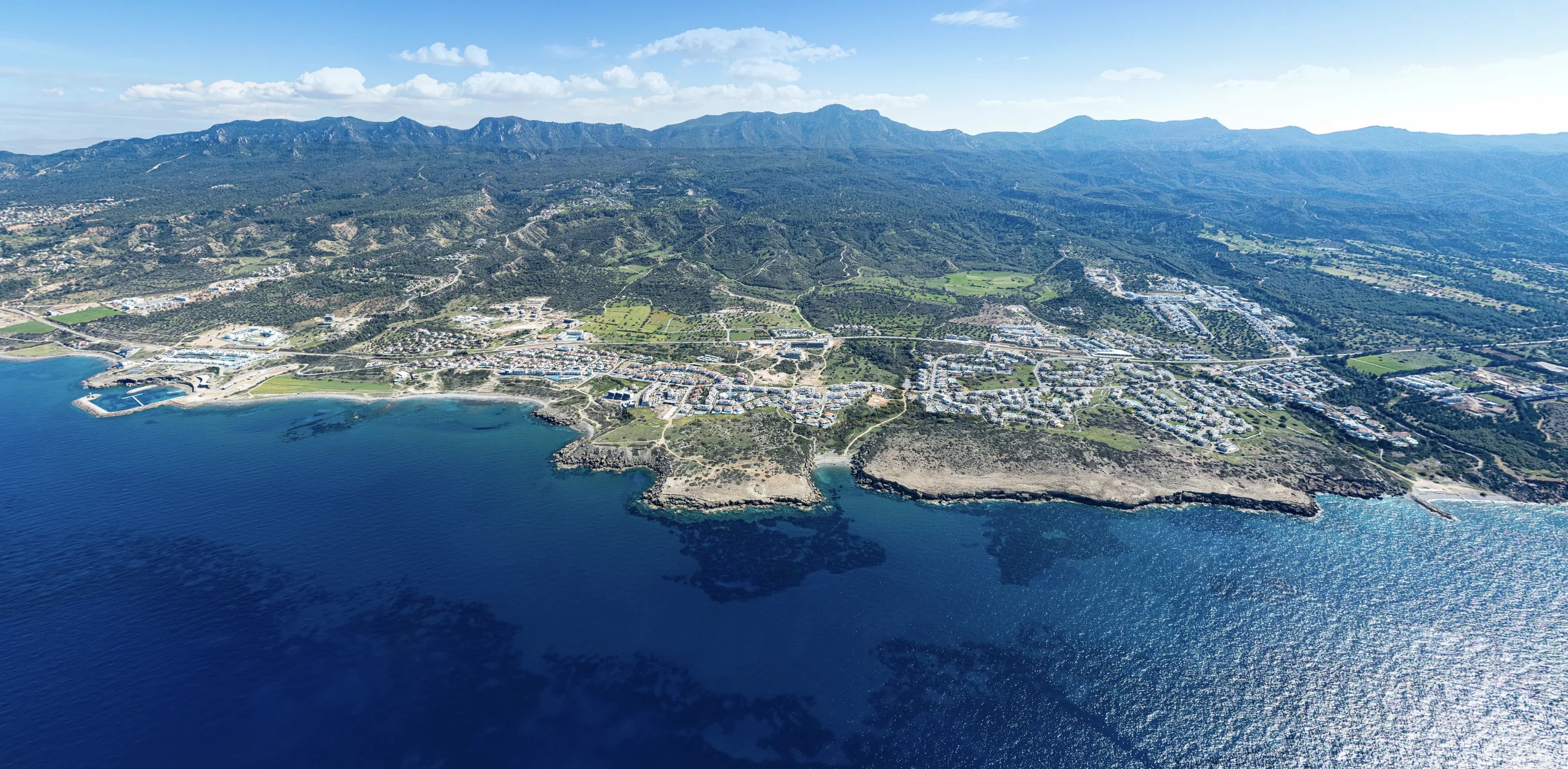 Esentepe coastal line with marina, beaches and golf course