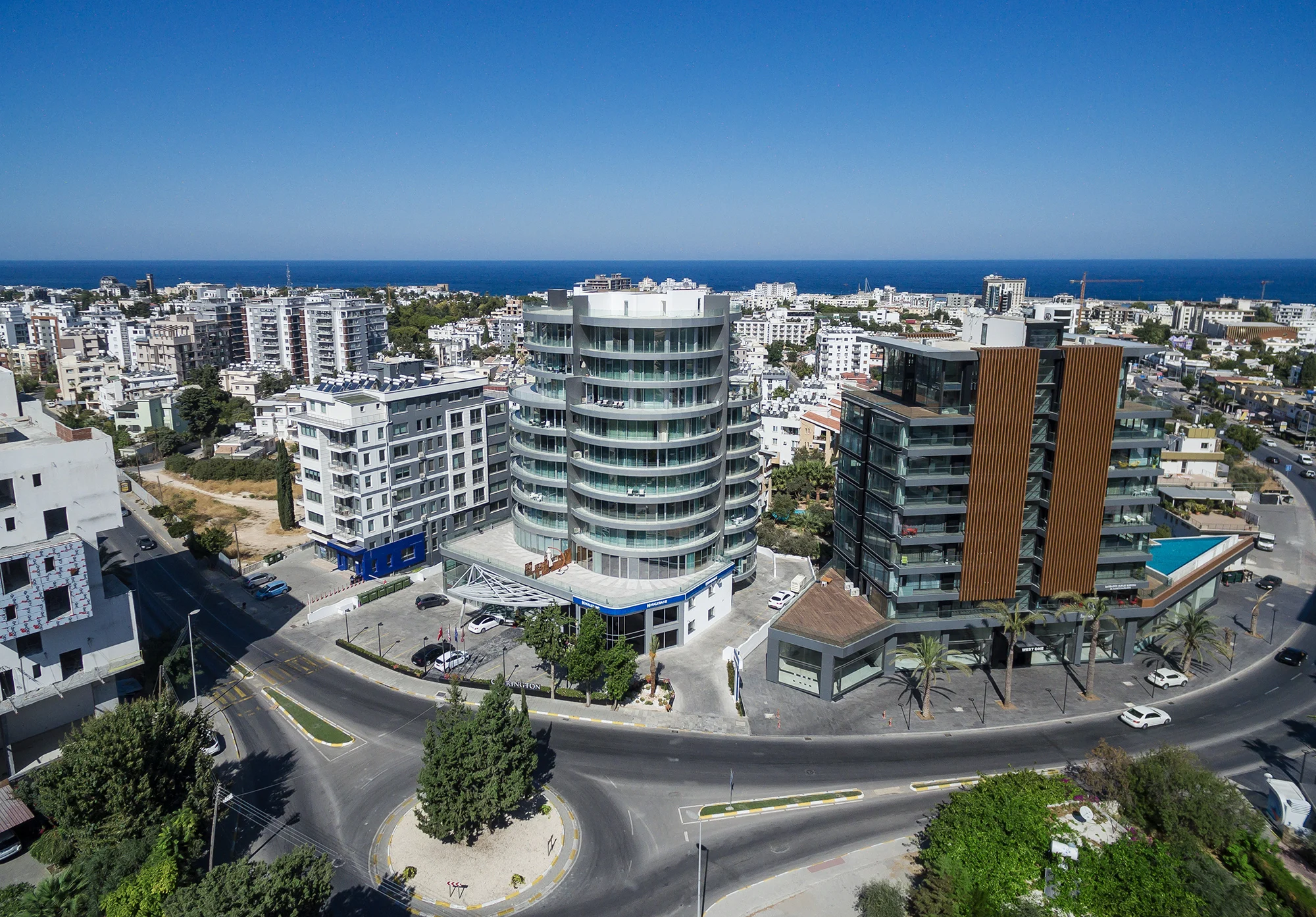 Luxury apartment buildings in city center of Kyrenia